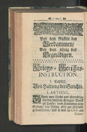 Kriegs - Gerichts - Instruction.