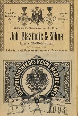 Almanach für die K. und K. Kriegsmarine : mit Genehmigung d. K. u. K. Kriegsministeriums, Marinesektion. 1893 = Jg. 13 = Jg. 18 d. ganzen Reihe