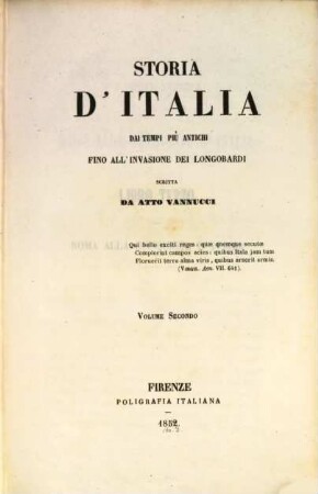 Storia d'Italia dai tempi più antichi fino all'invasione dei Longobardi. 2