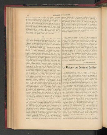 Le Retour du Général Gallieni.