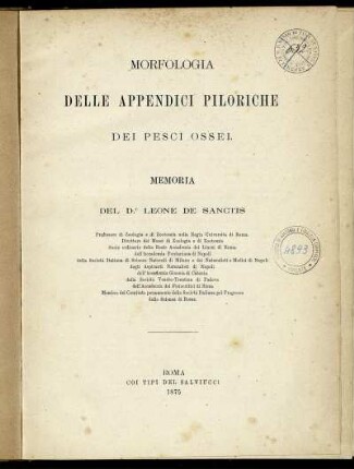 Morfologia Delle Appendici Piloriche Dei Pesci Ossei : Memoria