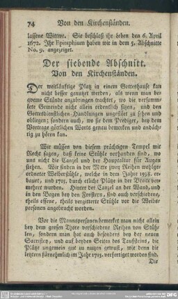 Der siebende Abschnitt. Von den Kirchenständen