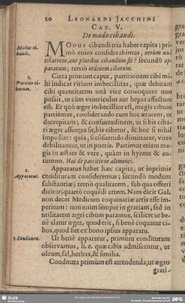 Cap. V. De modo cibandi