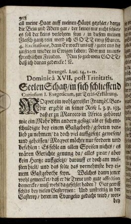 Evangel. Luc. 14, 1-12. Dominica XVII. post Trinitatis.