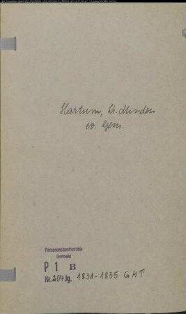 Kirchenbuchduplikat der evangelischen Gemeinde Hartum, Kreis Minden (GHT 1831-1835) (Gemeinde: Evangelische Gemeinde Hartum)