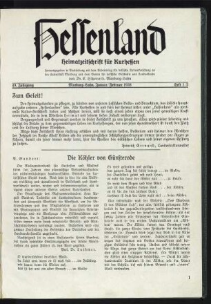 Heft 1/2, Januar/Februar 1938