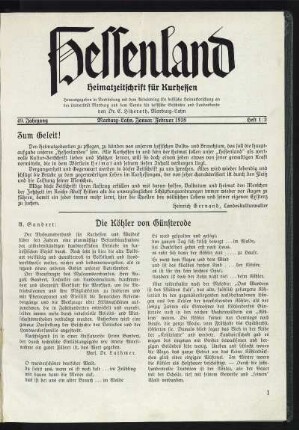 Heft 1/2, Januar/Februar 1938