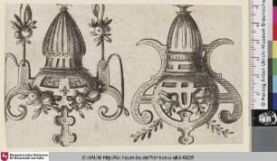 [Zwei Vasen mit Früchten gefüllt; Two vases]