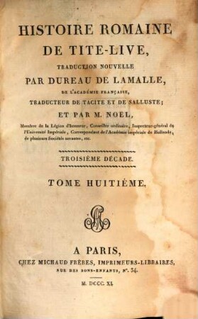 Histoire romaine de Tite-Live, 8. Troisième décade