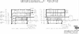 Böblingen: Schnitt durch Treppenhaus, Schnellgaststätte und Halle Empfangsgeb.