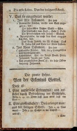Die zwote Lehre. Von der Erkentnis Gottes.