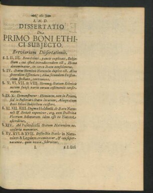 Dissertatio De Primo Boni Ethici Subiecto.