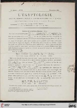 Heft 11 (Novembre 1874)