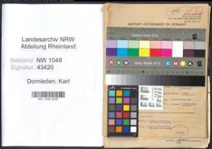Entnazifizierung Karl Dornieden , geb. 31.08.1900 (Beamter)