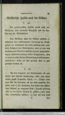 Gefährliche Zufälle nach der Geburt