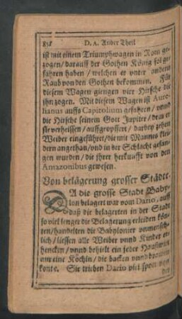 Von belägerung grosser Städte.