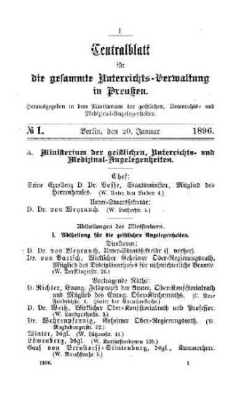 Ministerium der geistlichen, Unterrichts- und Medizinal-Angelegenheiten