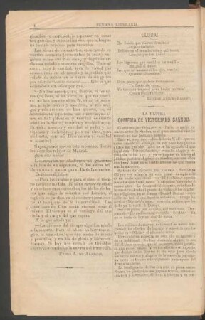 La última comedia de Victoriano Sardou.