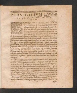 Pervigilium Lunae De Obiecto Metaphysicae.