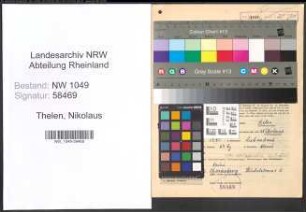 Entnazifizierung Nikolaus Thelen , geb. 11.06.1880 (Haendler)
