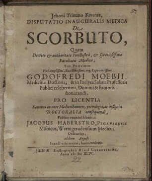 Disputatio Inauguralis Medica De Scorbuto
