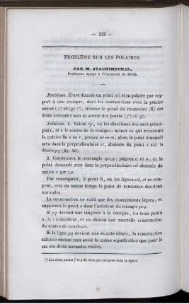 Problème sur les polaires.