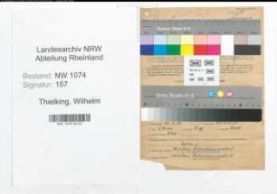 Entnazifizierung Wilhelm Thielking , geb. 21.04.1898 (Rektor)