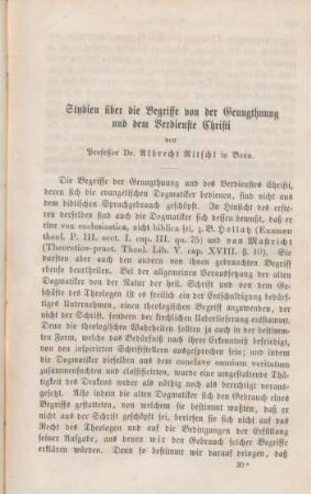 581-636 Studien über die Begriffe von der Genugthuung und dem Verdienste Christi