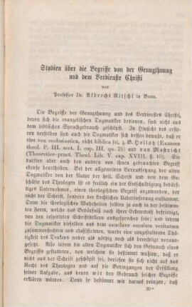 581-636 Studien über die Begriffe von der Genugthuung und dem Verdienste Christi