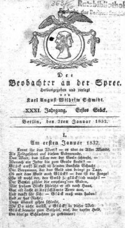 1. Stueck, 2. Januar 1832