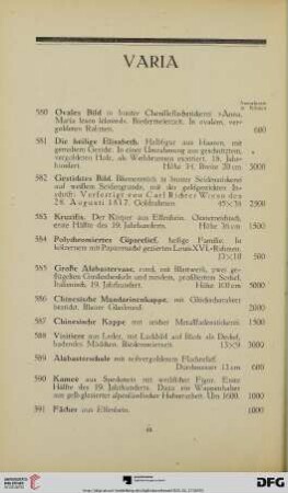 Varia (Nr. 580-624)