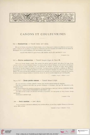Canons et couleuvrines (Nr. 302 - 308)