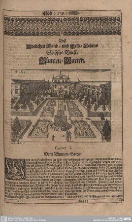 Deß Adelichen Land- und Feld-Lebens Sechstes Buch/ Blumen-Garten.