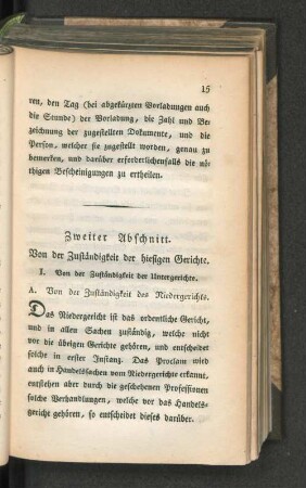 I. Von der Zuständigkeit der hiesigen Gerichte.