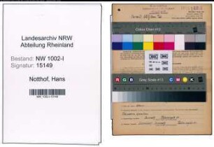 Entnazifizierung Hans Notthof, geb. 16.02.1912 (Schmied)