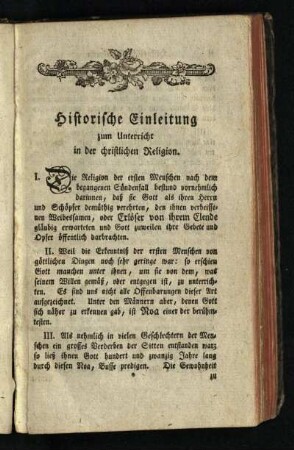 Historische Einleitung zum Unterricht in der christlichen Religion