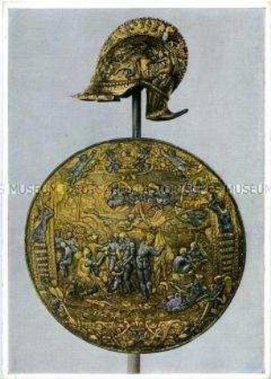 Prunkhelm und Schild aus der Sammlung des Berliner Zeughauses