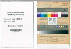 Entnazifizierung Johann Delmeré , geb. 07.12.1901 (Bueroangestellte)