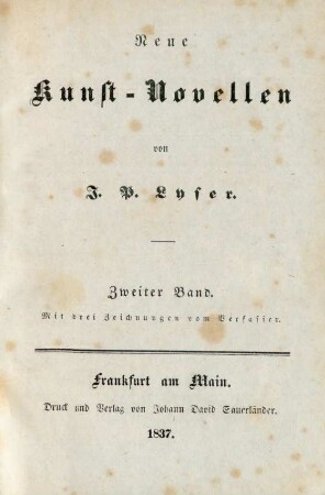 Bd. 2: Neue Kunst-Novellen