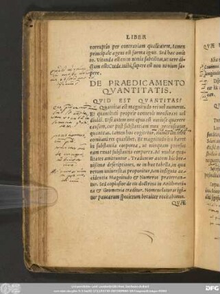 De Praedicamento Quantitatis.