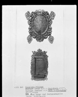 Epitaph Dekan L. P. von Tratzberg und Domherr J. P. Roth von Schreckenstein