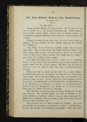 106. König Wilhelms Erlaß bei seiner Thronbesteigung.