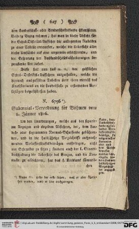 N. 6796* vom 8. Jaenner