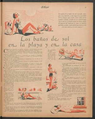 Los baños de sol en la playa y en la casa