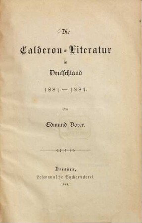Beitrage zur Calderon-Literatur, 1