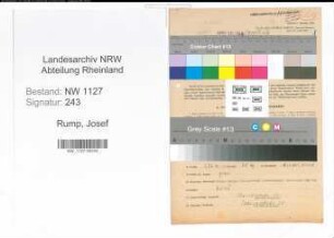 Entnazifizierung Josef Rump , geb. 13.07.1903 (Landwirt)
