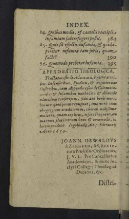 Approbatio Theologica.