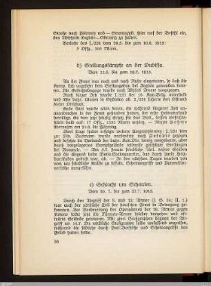 b) Stellungskämpfe an der Dubissa