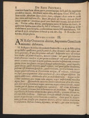 An Risus Oratorem deceat, Sapientes Gentilium minimè dubitant