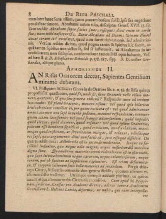 An Risus Oratorem deceat, Sapientes Gentilium minimè dubitant